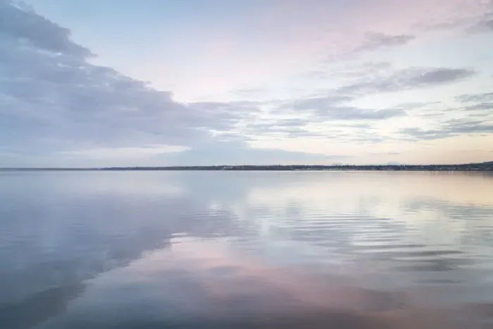 Framed Print : Clouds reflected in calm waters of Bellingham Bay, Washington State Framed Print : Clouds reflected in calm waters of Bellingham Bay, Washington State