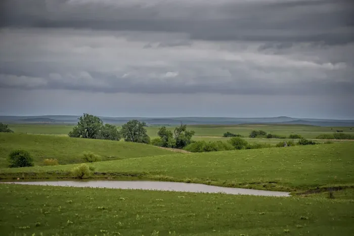 Framed Print : Cloudy day in the Flint Hills of Kansas Framed Print : Cloudy day in the Flint Hills of Kansas
