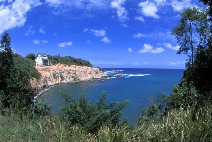 Framed Print : Club Domunique at Woodford Hill Bay in Dominica