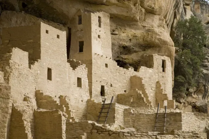 Framed Print : CO, Colorado, Mesa Verde National Park, home of Ancestral Pueblo people, cliff dwellings