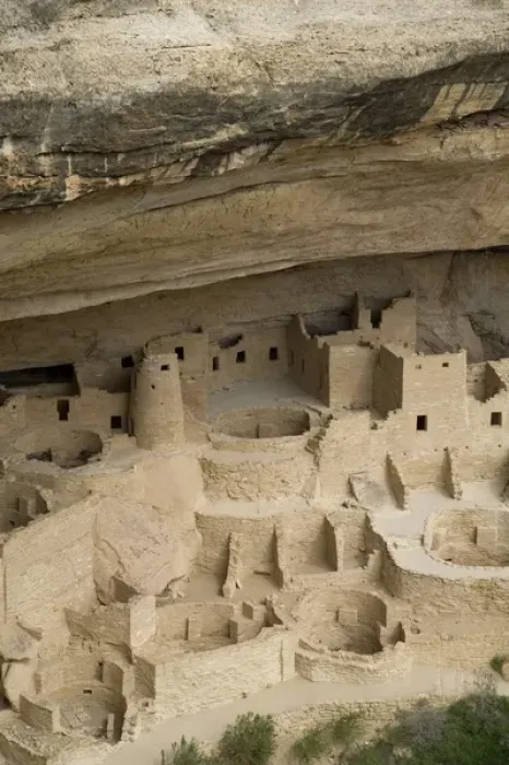 Framed Print : CO, Colorado, Mesa Verde National Park, home of Ancestral Pueblo people, cliff dwellings