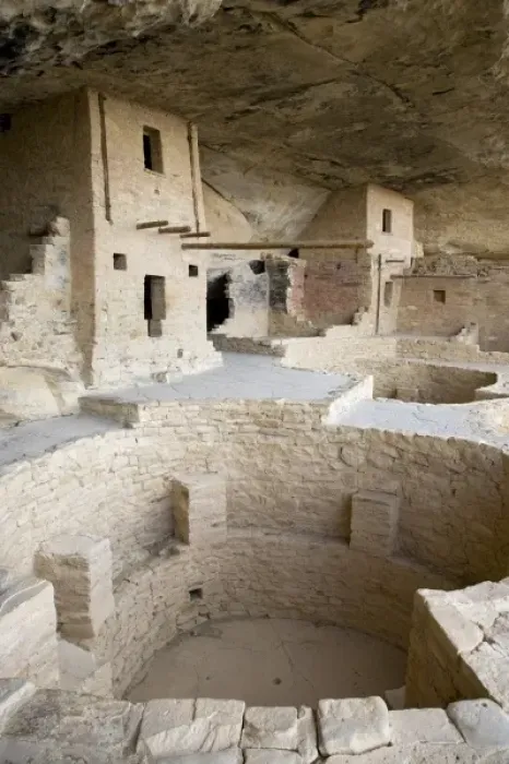 Framed Print : CO, Colorado, Mesa Verde National Park, home of Ancestral Pueblo people, cliff dwellings