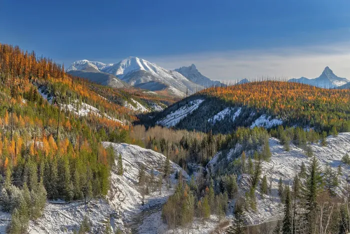 Framed Print : Coal Creek with Cloudcroft Peaks in late autumn in Glacier National Park, Montana, USA Framed Print : Coal Creek with Cloudcroft Peaks in late autumn in Glacier National Park, Montana, USA