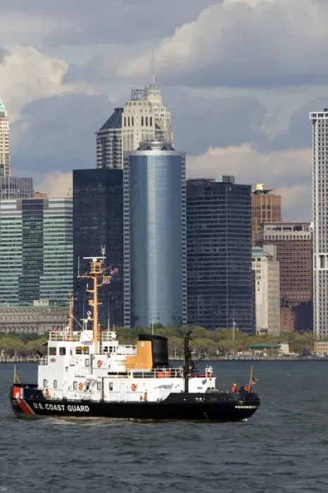 Framed Print : US Coast Guard Penobscot Bay cutter in the New York Harbor, New York, USA Framed Print : US Coast Guard Penobscot Bay cutter in the New York Harbor, New York, USA