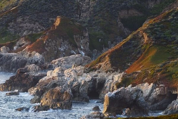 Coastal cliffs caused by water erosion, California