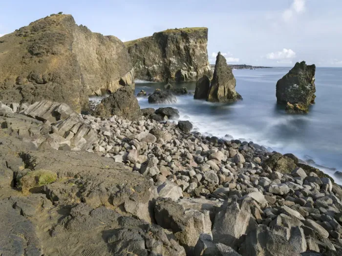 Framed Print : Coastal landscape at Reykjanesviti and Valahnukur on Reykjanes peninsula