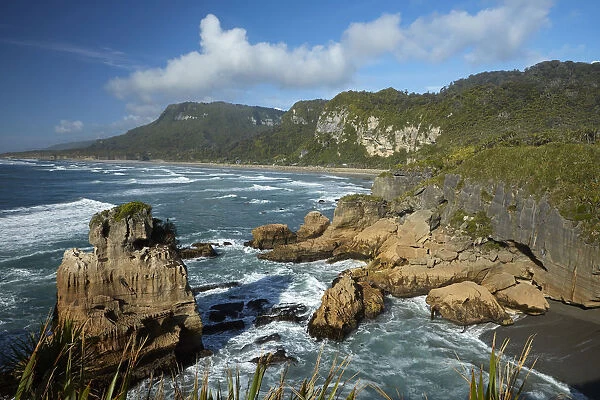 Coastal rock formations, Punakaiki, Paparoa National Park, West Coast, South Island