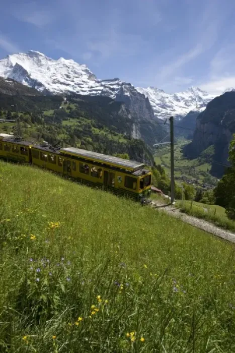 Framed Print : Cog rail train, Jungfrau, Lauterbrunnental, Canton Bern, Alps, Switzerland Framed Print : Cog rail train, Jungfrau, Lauterbrunnental, Canton Bern, Alps, Switzerland