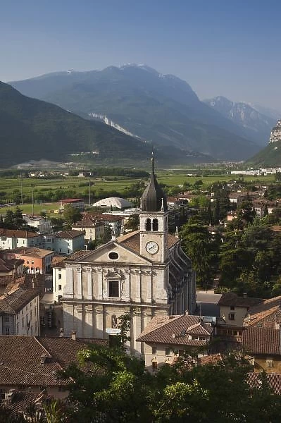 Collegiate church in morning, Arco, Trento Province, Italy