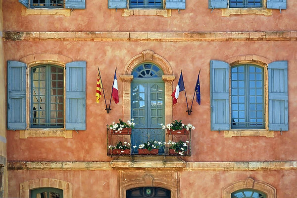 Coloful window and shutters, Roussillon, France