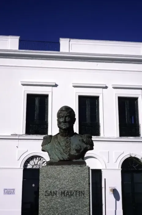 Framed Print : Colonia, Uruguay, Bust of General San Martin in Barrio Historico