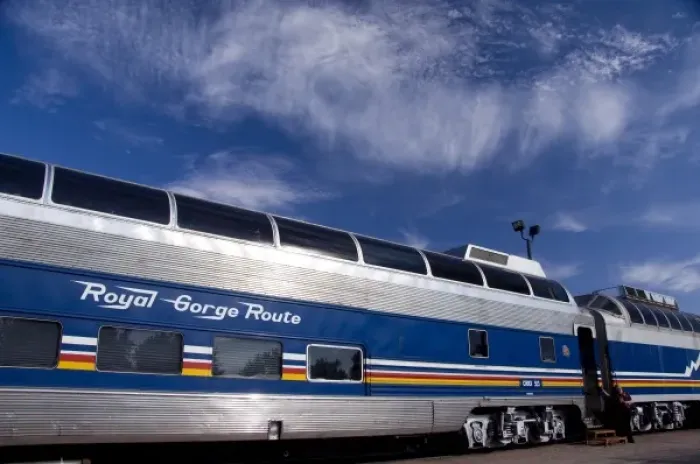 Framed Print : Colorado, Canon City, Royal Gorge Railroad. (PR). Observation car, also used as scenic dinner car Framed Print : Colorado, Canon City, Royal Gorge Railroad. (PR). Observation car, also used as scenic dinner car
