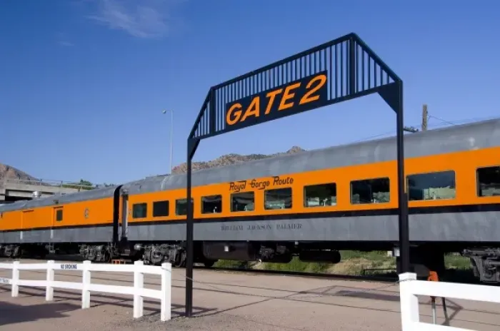 Framed Print : Colorado, Canon City, Royal Gorge Railroad. (PR). Train station, loading gate Framed Print : Colorado, Canon City, Royal Gorge Railroad. (PR). Train station, loading gate