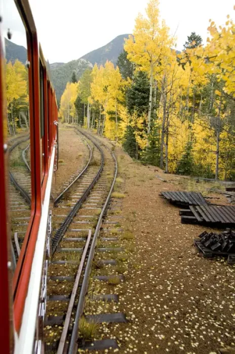 Framed Print : Colorado, Colorado Springs, Manitou Springs. Pikes Peak Cog Railway. Fall views from the train Framed Print : Colorado, Colorado Springs, Manitou Springs. Pikes Peak Cog Railway. Fall views from the train
