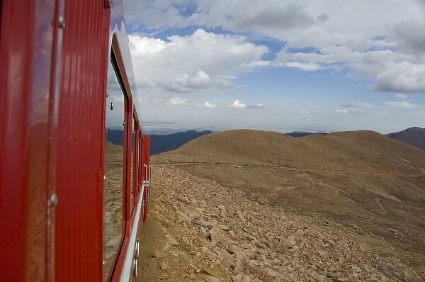 Colorado, Colorado Springs. Pikes Peak Cog Railway. Views from the train above tree line