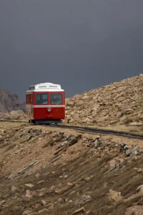Framed Print : Colorado, Colorado Springs. Pikes Peak Cog Railway. Views from the train near summit