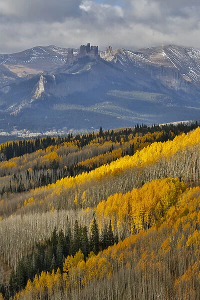 Colorado Rocky Mountains on Ohio Pass and backdrop of the Castle Mountain Autumn