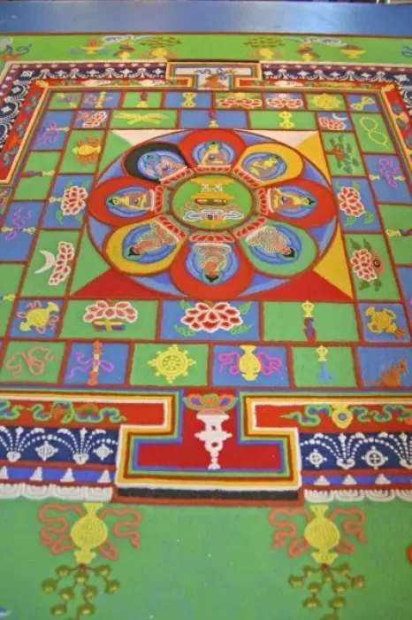 Framed Print : Colored sand mandala created by Buddhist monk Framed Print : Colored sand mandala created by Buddhist monk