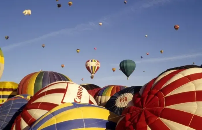 Framed Print : Colorful abstract of hot air balloons in the air in Albuquerque New Mexico