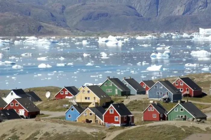 Framed Print : Colorful architecture of the town, Narsaq, Greenland