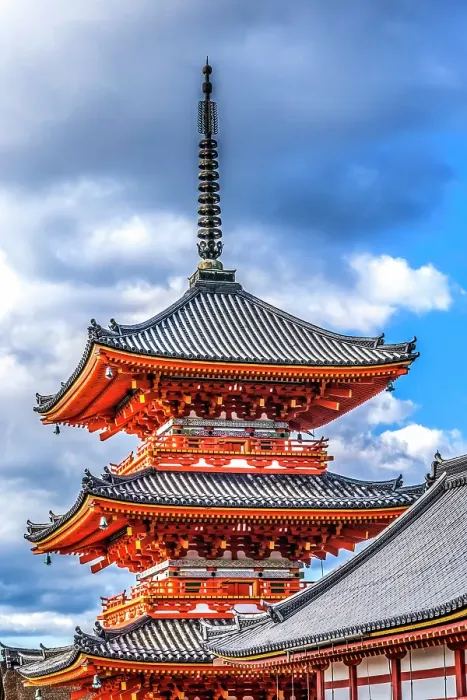 Framed Print : Colorful Autum, Sanjunoto, Three Storied Pagoda, Kiyomizu Buddhist Temple, Kyoto, Japan. Temple established 778 AD