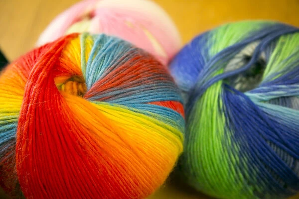 Colorful balls of yarn, Taos, New Mexico, USA