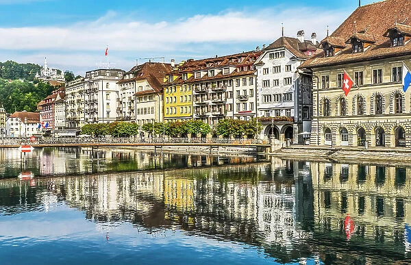 Colorful buildings, Lucerne, Switzerland