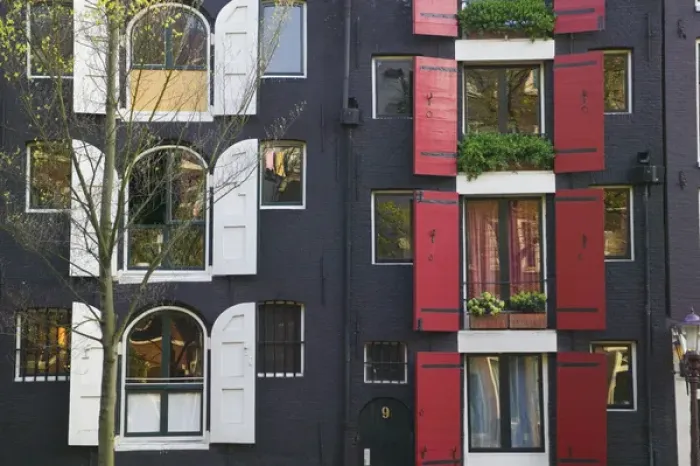 Framed Print : Colorful buildings in Prinsengracht, Amsterdam, Netherlands Framed Print : Colorful buildings in Prinsengracht, Amsterdam, Netherlands