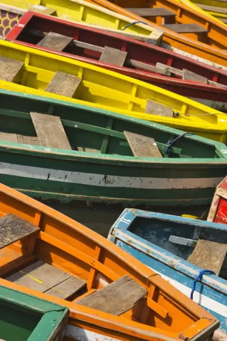 Framed Print : Colorful canoes, Manila, Philippines
