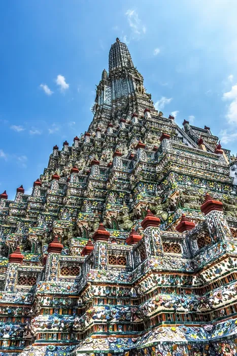 Framed Print : Colorful ceramic warrior elephant, central prang, Wat Arun, Buddhist Temple of Dawn, Bangkok, Thailand. Built in 1600's. One of oldest temples in Thailand