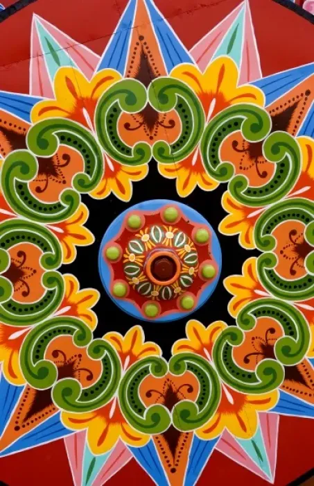 Framed Print : Colorful close up of famous wheel for carriages that are traditional in and around Framed Print : Colorful close up of famous wheel for carriages that are traditional in and around