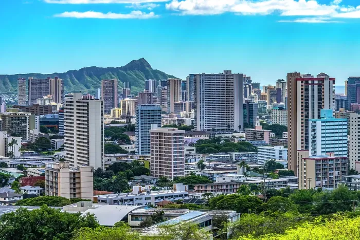 Framed Print : Colorful Diamond Head, Waikiki Beach, Honolulu, Hawaii