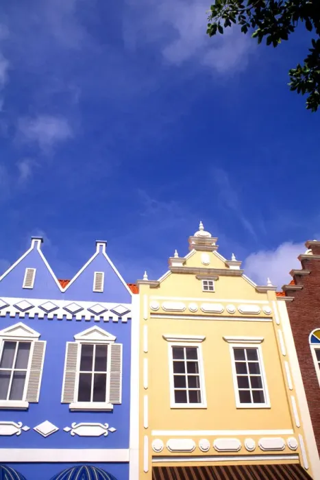 Framed Print : Colorful Dutch Architecture at Oranjestad in Aruba
