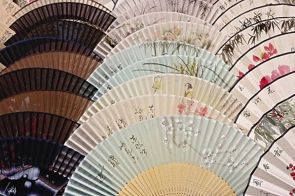 Colorful fans at market in Xian, China