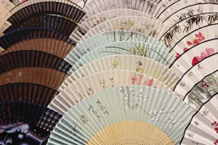 Framed Print : Colorful fans at market in Xian, China Framed Print : Colorful fans at market in Xian, China