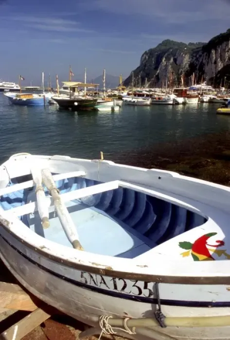 Framed Print : A colorful fishing boat on the Isle of Capri in Italy Framed Print : A colorful fishing boat on the Isle of Capri in Italy