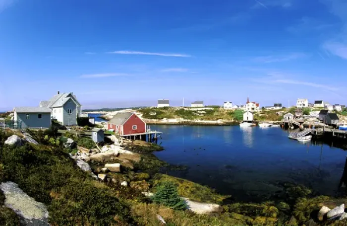 Framed Print : Colorful fishing town of Peggys Cove in Nova Scotia, Canada Framed Print : Colorful fishing town of Peggys Cove in Nova Scotia, Canada