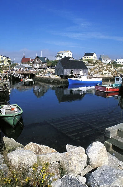 Colorful fishing town of Peggys Cove in Nova Scotia, Canada