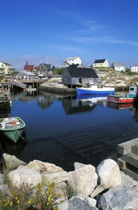 Framed Print : Colorful fishing town of Peggys Cove in Nova Scotia, Canada Framed Print : Colorful fishing town of Peggys Cove in Nova Scotia, Canada
