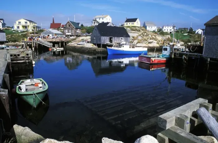 Framed Print : Colorful fishing town of Peggys Cove in Nova Scotia, Canada Framed Print : Colorful fishing town of Peggys Cove in Nova Scotia, Canada