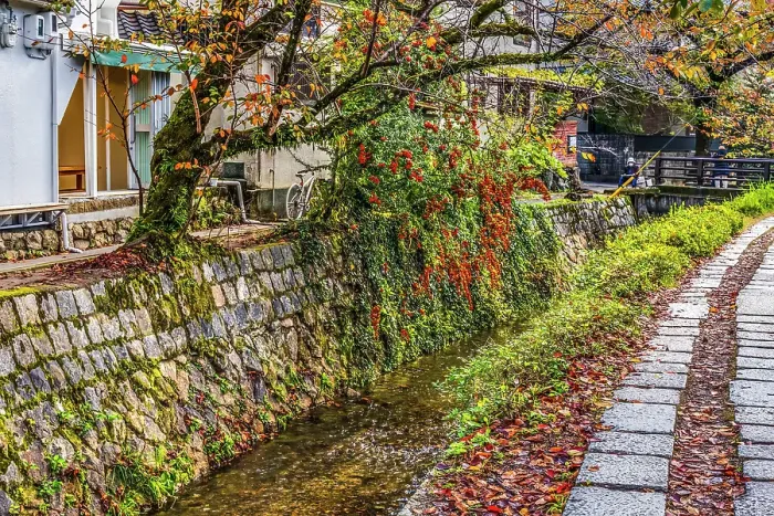 Framed Print : Colorful foliage, Philosopher's Walk, Kyoto, Japan. Walk passes by famous temples. Created in 1890 because Japanese philosophers used to walk here Framed Print : Colorful foliage, Philosopher's Walk, Kyoto, Japan. Walk passes by famous temples. Created in 1890 because Japanese philosophers used to walk here