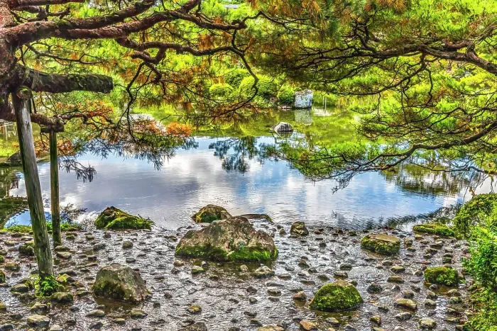 Framed Print : Colorful garden, Heian-jingu Shrine, Kyoto, Japan. Built in 1895 the Heian Shrine is a copy of the Emperor's Imperial Palace in 1100's Framed Print : Colorful garden, Heian-jingu Shrine, Kyoto, Japan. Built in 1895 the Heian Shrine is a copy of the Emperor's Imperial Palace in 1100's