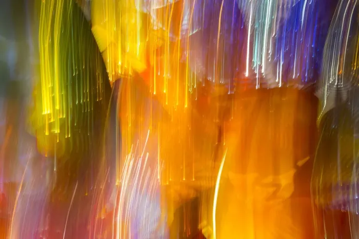 Framed Print : Colorful glass with blurred motion effect