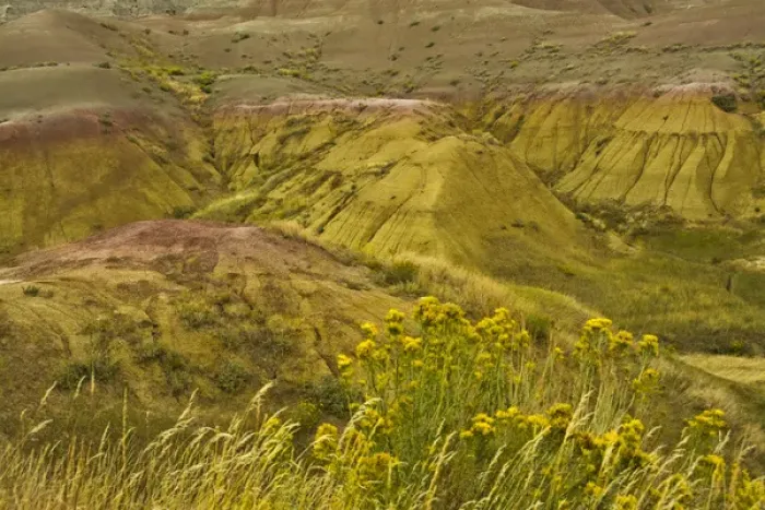 Framed Print : Colorful hills, Badlands Loop Road, Badlands National Park, South Dakota, USA