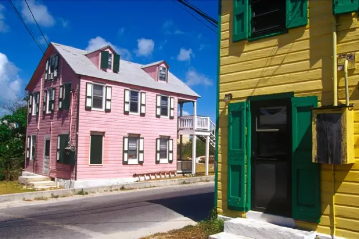 Framed Print : Colorful loyalist home from the 1900s, Governors Harbour, Eleuthera Island Framed Print : Colorful loyalist home from the 1900s, Governors Harbour, Eleuthera Island