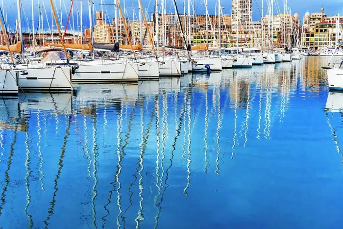 Framed Print : Colorful marina, Marseille, France. Second largest city in France Framed Print : Colorful marina, Marseille, France. Second largest city in France