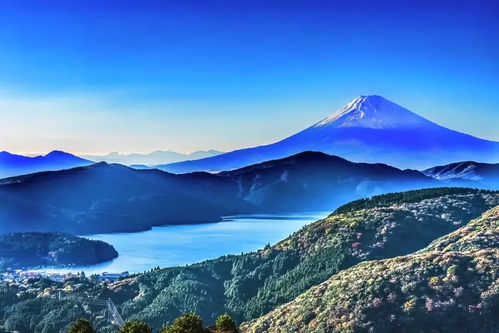 Framed Print : Colorful Mount Fuji, Hakone, Kanagawa, Japan. Last eruption 1170 AD Framed Print : Colorful Mount Fuji, Hakone, Kanagawa, Japan. Last eruption 1170 AD
