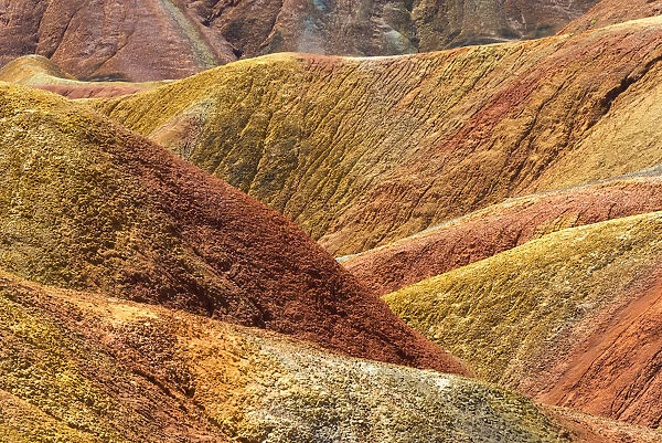 Colorful mountains in Zhangye National Geopark. Zhangye, Gansu Province, China