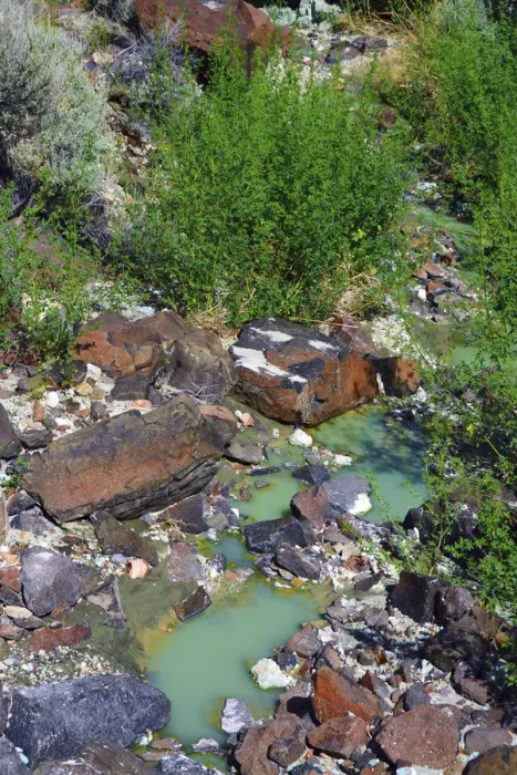 Framed Print : Colorful rocks, chalky blue-green pool, Blue Basin, Blue Basin Area, Oregon, USA Framed Print : Colorful rocks, chalky blue-green pool, Blue Basin, Blue Basin Area, Oregon, USA