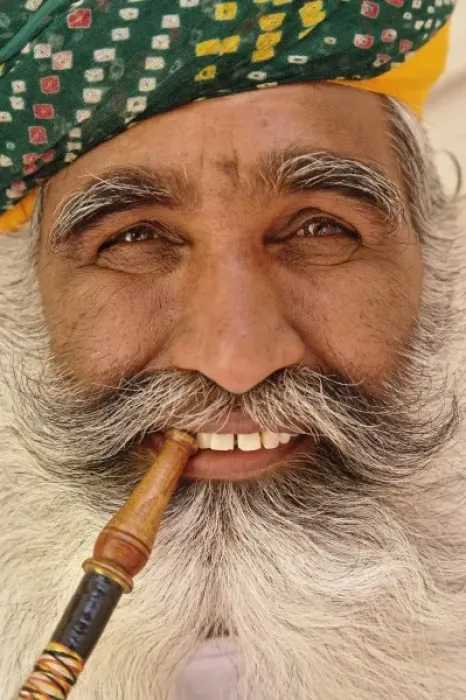Framed Print : Colorful seikh smoking pipe, Jodhpur, India Framed Print : Colorful seikh smoking pipe, Jodhpur, India